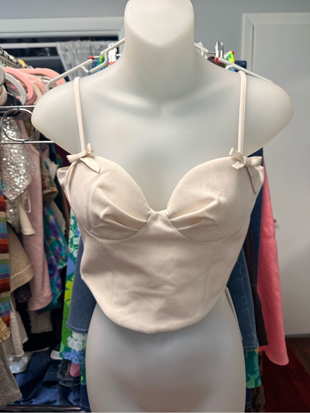 Rumored Women’s Cream Bustier Camisole Top